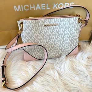 NWT Michael Kors Pink Monogram Crossbody